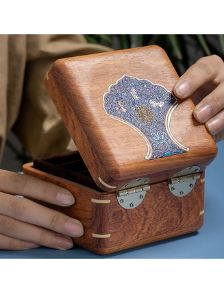 Antique Flower Leaf Handmade Rosewood Jewelry Storage Box Wooden Gift Organizer Box