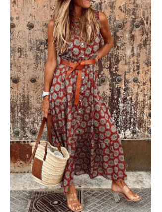 Casual Dot Buckle Basic Mandarin Collar A Line Dresses