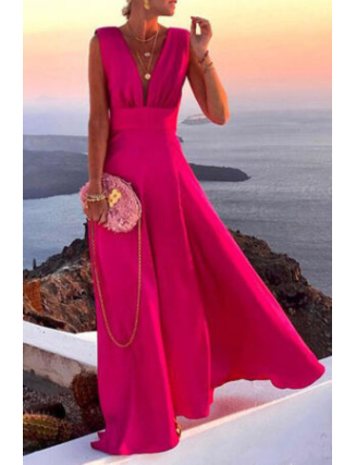 Fashion Simplicity Print Patchwork V Neck A Line Dresses