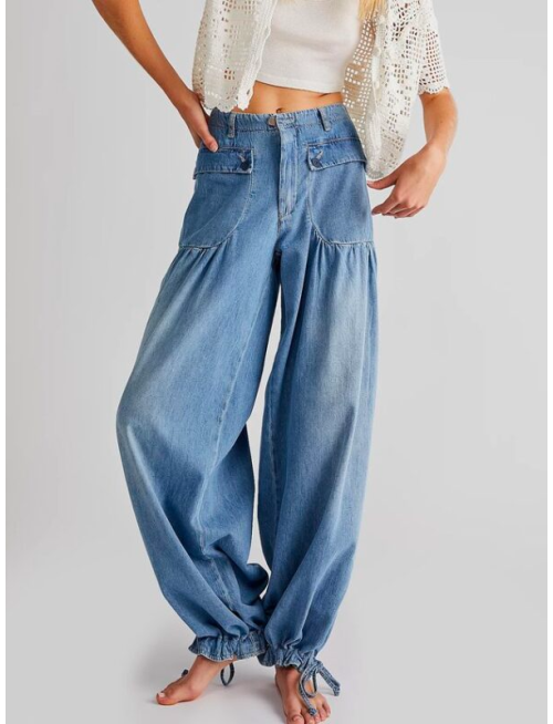 Denim Casual Washing Process Denim Bib Pants