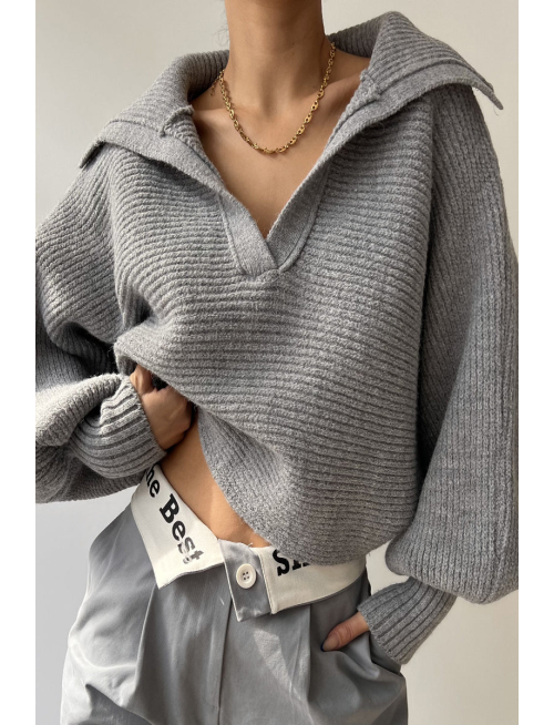 Casual Solid Patchwork Turndown Collar Sweaters