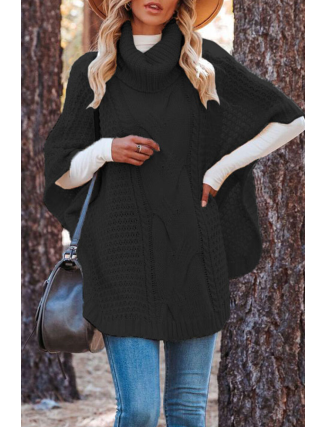 Fashion Solid Patchwork Turtleneck Tops